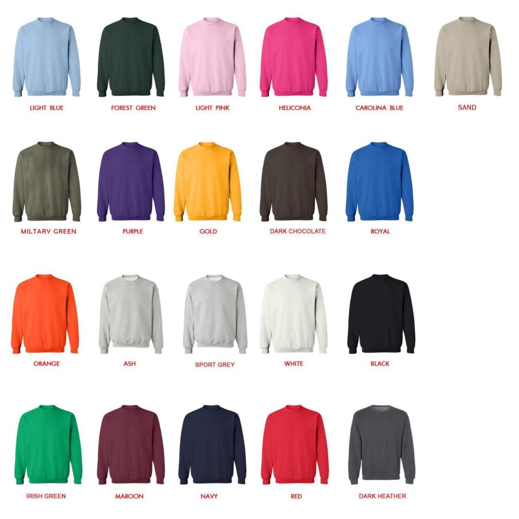 sweatshirt color chart - Arctic Monkeys Merchandise