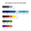 tank top color chart - Arctic Monkeys Merchandise